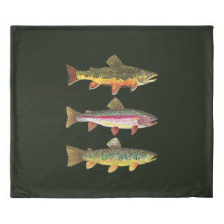 Three Trout Decor Duvet Cover