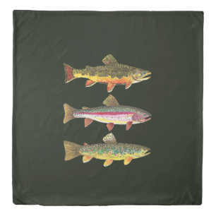 Three Trout Decor Duvet Cover