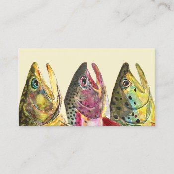 Three Trout Fisherman's Business Card by TroutWhiskers at Zazzle
