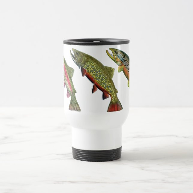 Three Trout Insulated Travel Mug (Center)