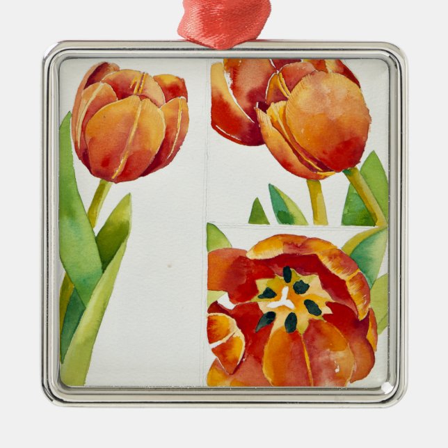 Three tulip studies in a sure 2013 metal ornament (Front)