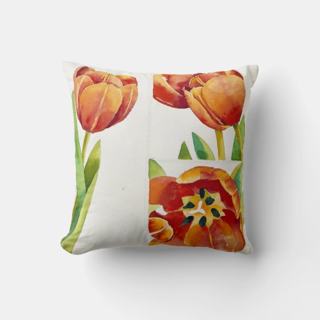 Three tulip studies in a sure 2013 throw pillow (Front)