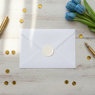 Three Tulips and Monogram, wedding Wax Seal Sticker