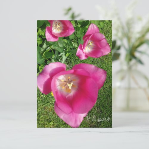 Three Tulips in Tranquility Thank You Card