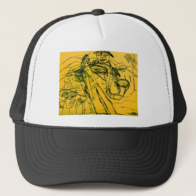 THREE TWISTED MUSICIANS TRUCKER HAT (Front)