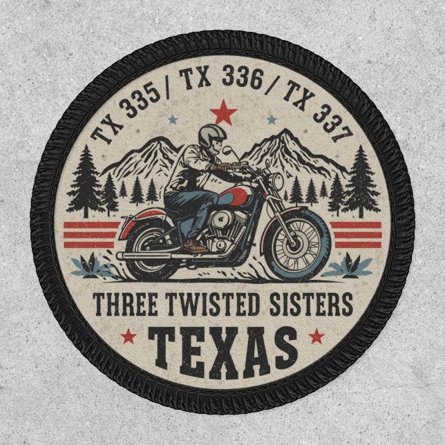  Three twisted sisters , tx 335,tx 336,tx 337 road Patch (Front)
