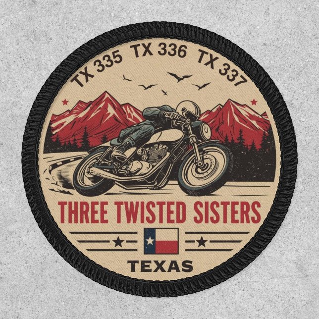  Three twisted sisters , tx 335,tx 336,tx 337 road Patch (Front)