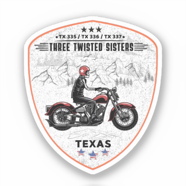  Three twisted sisters , tx 335,tx 336,tx 337 road Sticker (Front)
