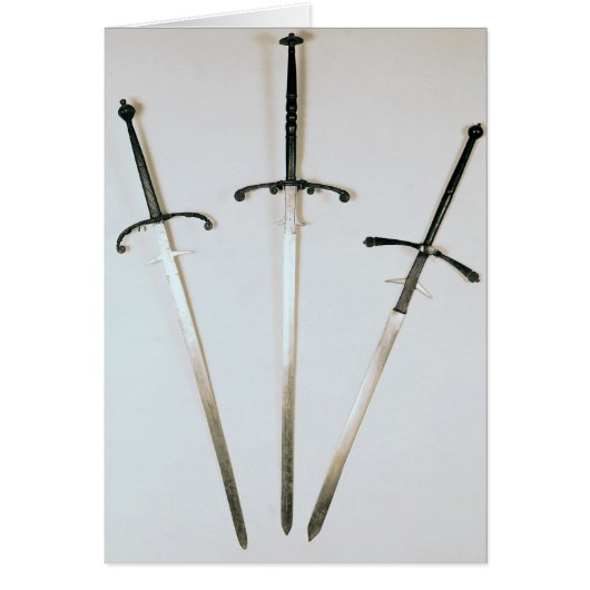 Three two-handed swords, 1570 cards (Front)