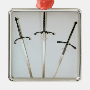 Three two-handed swords, 1570 metal ornament
