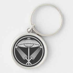 Three umbrellas in a threadlike ring keychain