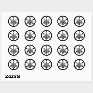 Three umbrellas, staggered in circle classic round sticker
