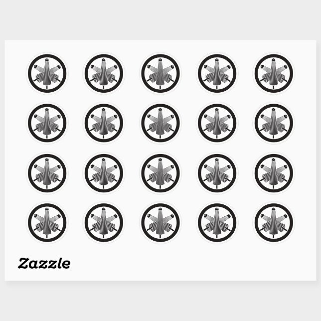 Three umbrellas, staggered in circle classic round sticker (Sheet)