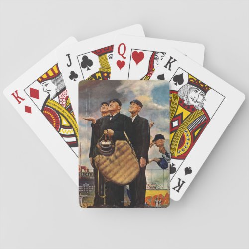 Three Umpires Playing Cards