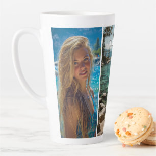 Three Vertical Strip Boho Photo Latte Mug