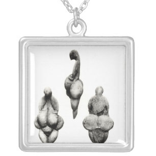 Three views of a 'Venus' statuette Silver Plated Necklace