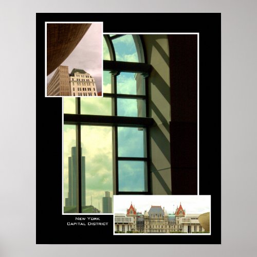 Three Views of Albany NY Empire State Plaza Poster