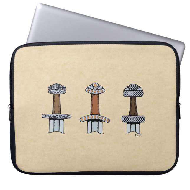 Three Viking Sword Hilts Laptop Sleeve (Front)