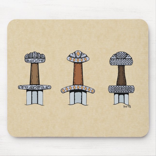 Three Viking Sword Hilts Mouse Pad (Front)