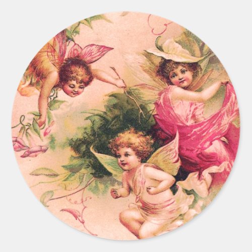 Three Vintage Flower Fairies Sticker