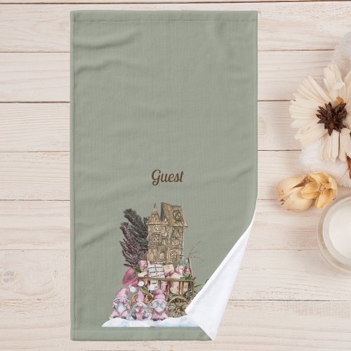  Three Vintage Gnomes  Hand Towel