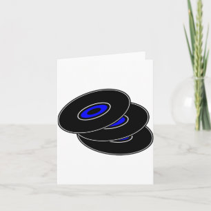 Three Vinyl Records Note Cards