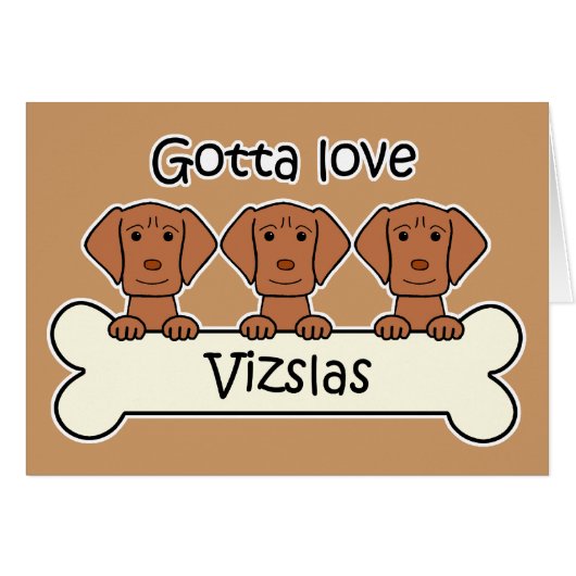 Three Vizslas Cards (Front Horizontal)