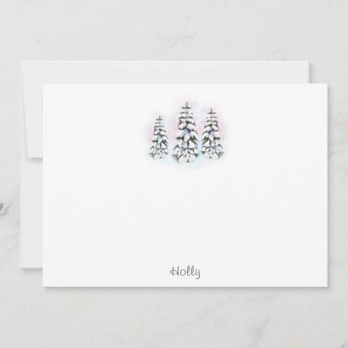 Three Watercolor Winter Trees  Note Card