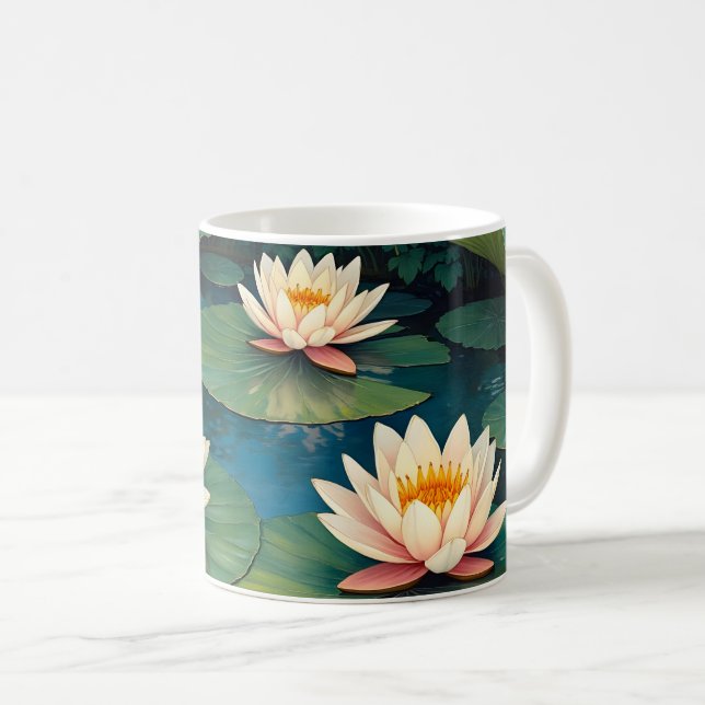 Three Waterlilies Coffee Mug (Front Right)
