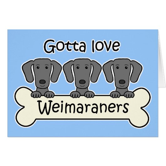 Three Weimaraners Cards (Front Horizontal)