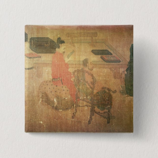 Three Well-Read Men from Lieou-Li T'ang Pinback Button (Front)