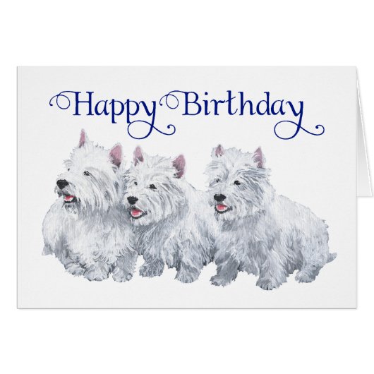 Three West Highland White Terriers Cards (Front Horizontal)