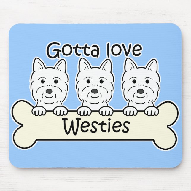 Three Westies Mouse Pad (Front)