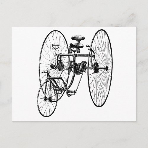Three Wheel Bicycle Tricycle Postcard