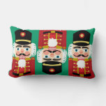 Three Whimsical Nutcrackers Traditional Red Green Lumbar Pillow at Zazzle