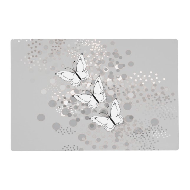 Three White Butterflies Placemat (Front)