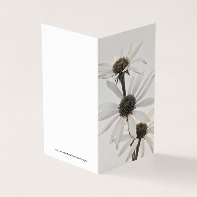 Three White Cone Flowers Card (Outside)