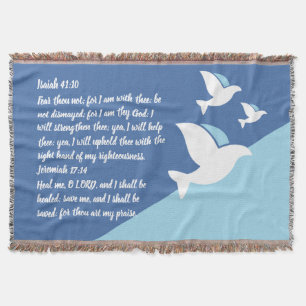 Three White Doves Christian Healing Prayer Shawl Throw Blanket