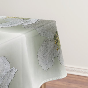 three white flowers tablecloth