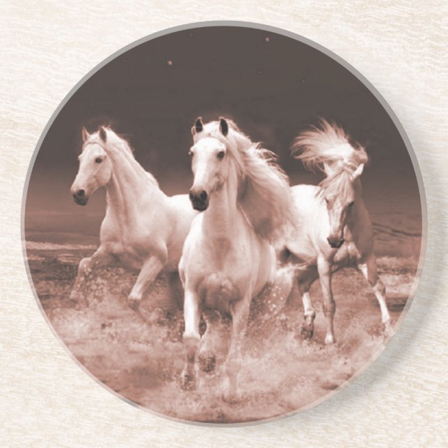 Three White Horses Coaster (Front)