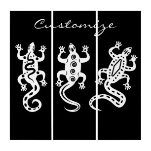Three White Lizards Thunder_Cove Southwest Style Triptych