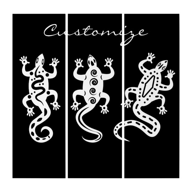 Three White Lizards Thunder_Cove Southwest Style Triptych (Front)
