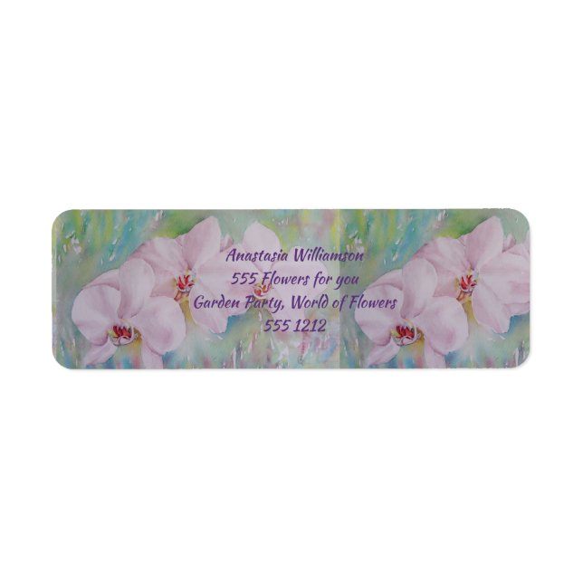 THREE WHITE ORCHIDS RETURN ADDRESS LABEL (Front)