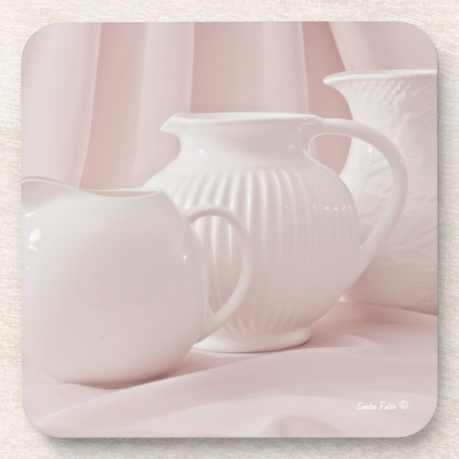Three White Pitchers - Coasters (Front)