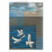 Three White Seagulls Flying Over the Water (Front)