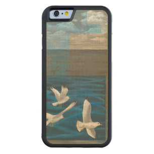 Three White Seagulls Flying Over the Water Carved Maple iPhone 6 Bumper Case