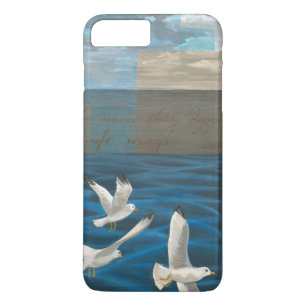 Three White Seagulls Flying Over the Water iPhone 8 Plus/7 Plus Case