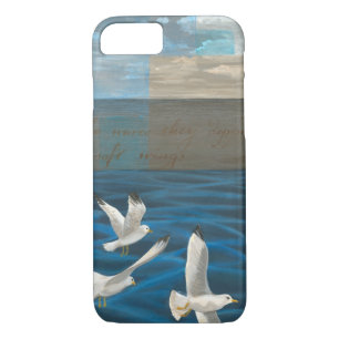 Three White Seagulls Flying Over the Water iPhone 8/7 Case