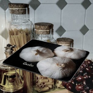 Three Whole Cloves White Garlic Cutting Board