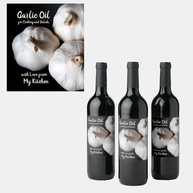 Three Whole Cloves White Garlic Oil bottle labels (Creator Uploaded)